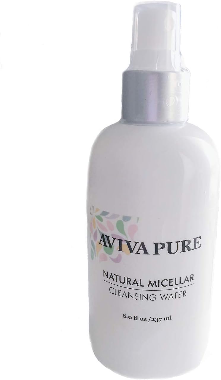 Micellar Cleansing Water, Fragrance-Free, Natural Lavender Scent, Vegan Cleanser and Makeup Remover, Astringent with no Paraben or Harsh Chemicals (8 fl.oz)
