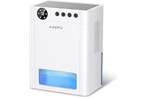 Dehumidifier, AMEIFU Dehumidifier for Basement, 135 OZ Water Tank, (900 sq.ft) Quiet Dehumidifier for Home Bedroom Bathroom RV Closet with Auto Shut Off, Sleep Mode, 7 Colors LED Light, White
