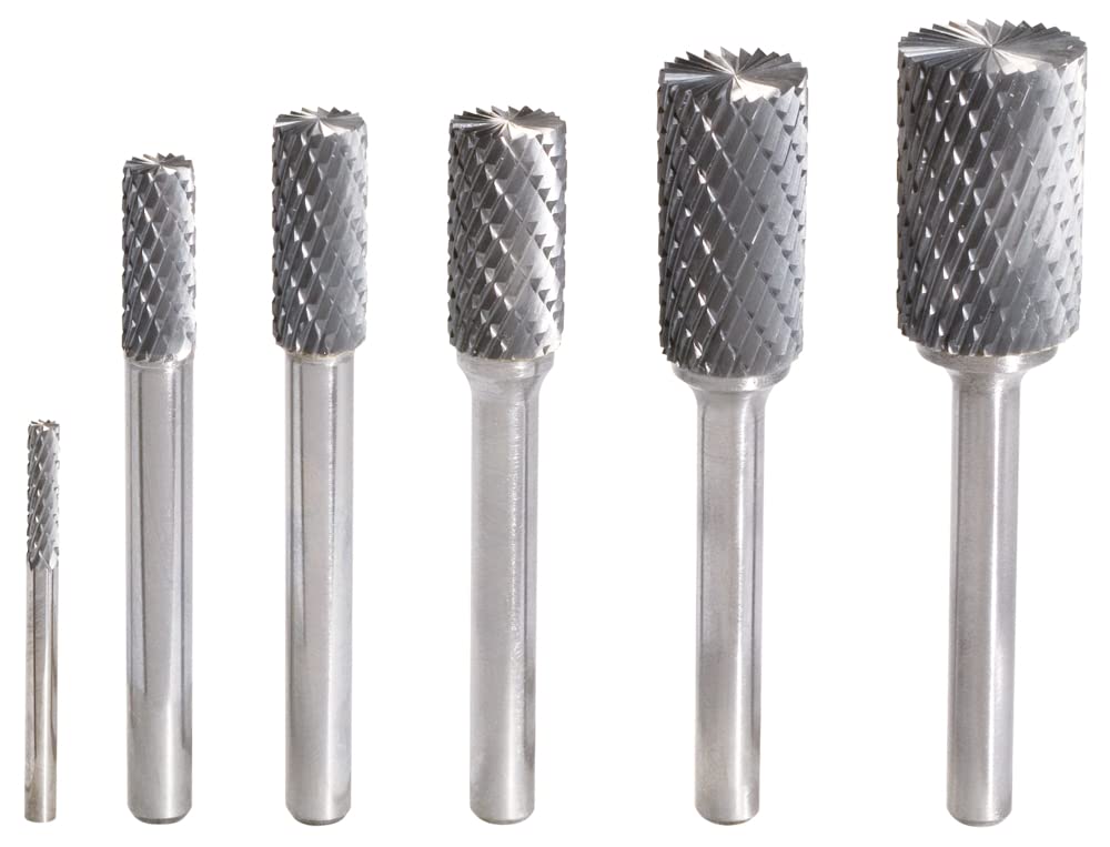 KS Tools 515.3231 ZYA 3mm/ 3mm Carb Rotary Burrs with End Toothin with Shaft