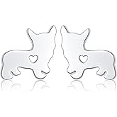 FLYOW 925 Sterling Silver Animal Earring Studs Cute Stud Earrings Women Gifts