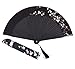 Amajiji Charming Elegant Modern Woman Handmade Bamboo Silk Folding Pocket Purse Hand Fan.Chinese/Japanese Vintage Retro Style JNSZ（22cm (008)