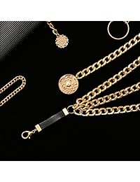 4 piezas de cadena de cintura de metal para el vientre, cinturón de cintura, cintura para playa, múltiples capas, cadenas, joyería para mujeres y niñas, 4 estilos