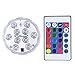WisHome Waterproof Battery Operated Submersible LED Lights Multicolored RGB Color Changing Underwater Pool Lights with Remote Control for Pool Vase Christmas Wedding Party Holiday Lighting Pack of 2
