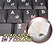 RUSSIAN CYRILLIC KEYBOARD STICKER WITH WHITE LETTERING TRANSPARENT BACKGROUND FOR DESKTOP, LAPTOP AND NOTEBOOK
