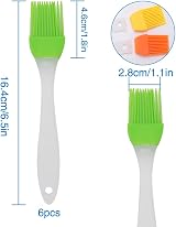 VooGenzek 6pc Silicone Cooking Basting Brush Set Grill BBQ Pastry Kitchen Tool view 2