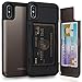 TORU CX PRO Compatible with iPhone Xs & iPhone X Case - Protective Dual Layer Wallet with Hidden Card Holder + ID Card Slot Hard Cover & Mirror - Gunmetal