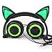Cat Ear Headphones with Glowing Lights (Green)