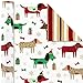 Hallmark Christmas Reversible Wrapping Paper Bundle, Pets and Patterns (Pack of 3, 120 sq. ft. ttl) Cats, Dogs, Stripes, Polka Dots, Paw La La La (5JXW1035)