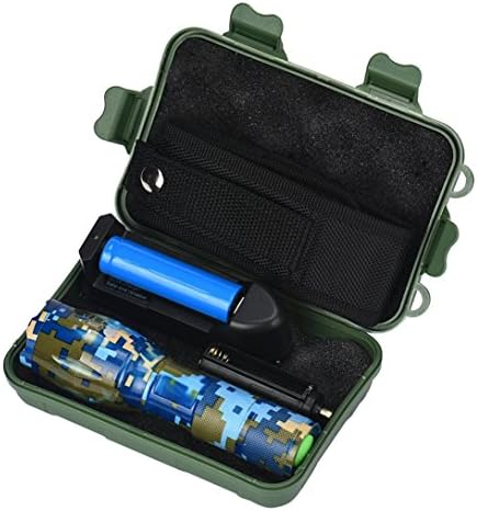 HOOHI G700 X800 3.7V 1000LM Protable LED Tactical Handheld Flashlight, Adjustable Focus Tac Light and Water-Resistant Torch, with Rechargeable 18650 Battery, Charger and Nylon Pouch (D)