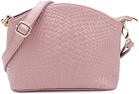Women’s Genuine Leather Handbag Woven Shoulder Bag Cowhide Crossbody