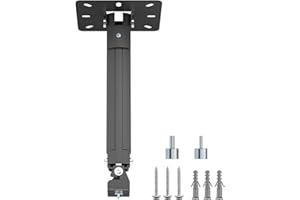 suptek Extended Mini Projector Ceiling Mount Adjustable Wall Mount with Thread Adapters for Projector DVR Camera, Max 21inch (PR05MINIB)