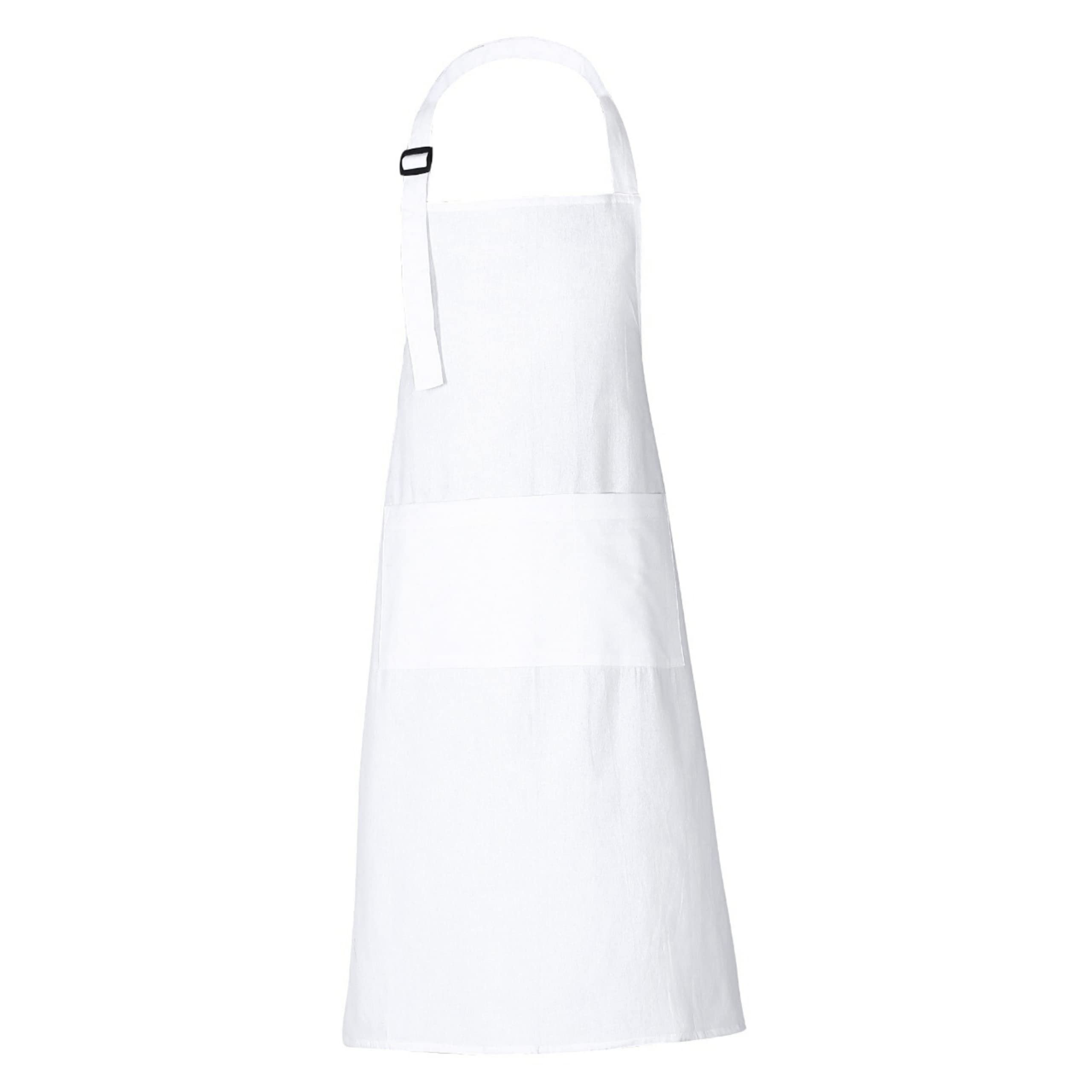 RAJRANG Pure Cotton White Apron For Women Kitchen Apron 2 Large Pockets Adjustable Neck chef Apron 68 x 88 cm — image 1