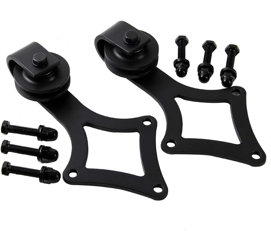 ZEKOO 18 FT Single Doors Barn Door Hardware Hangers Style Roller Flat Track Kit | Cheap Barn ...