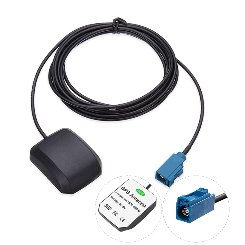 Vecys Car GPS Antenna 1575.42MHz Fakra C Female Straight Connector 28DBi with 3M GPS Fakra Antenna Magnetic Base