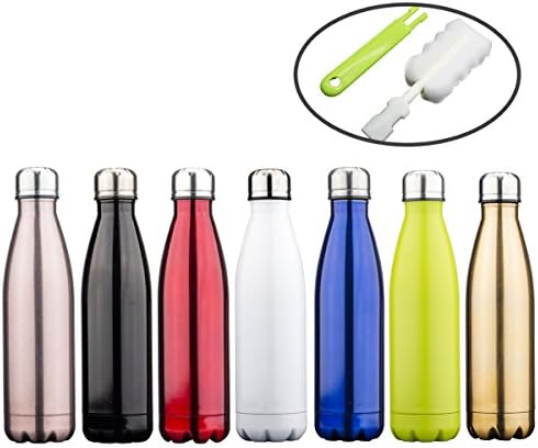 Vacuum Bottle , JELEGANT Stainless Steel Insulated Water Bottles Double Walled Vacuum Cup Travel Mug with a Free Cleaning Brush Keep for Hot &amp; Cold Drinks for Sports Camping Hiking Cycling [ROSE GOLD]