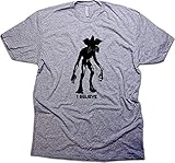 Daft Threads ~ Stranger Demogorgon Things T-Shirt & Hawkins Eleven Sticker Athletic Heather (Small)