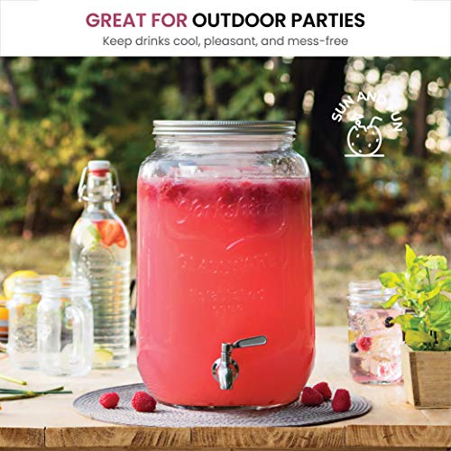 FineDine Glass Drink Dispenser for Fridge 2 Gallon Water, Laundry