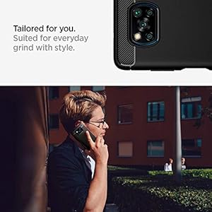 Spigen Cover Rugged Armor Compatibile con Xiaomi Poco X3 NFC - Nero - immagine 3