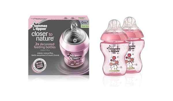 Amazon Com Tommee Tippee Closer To Nature 260ml Pink Decorated