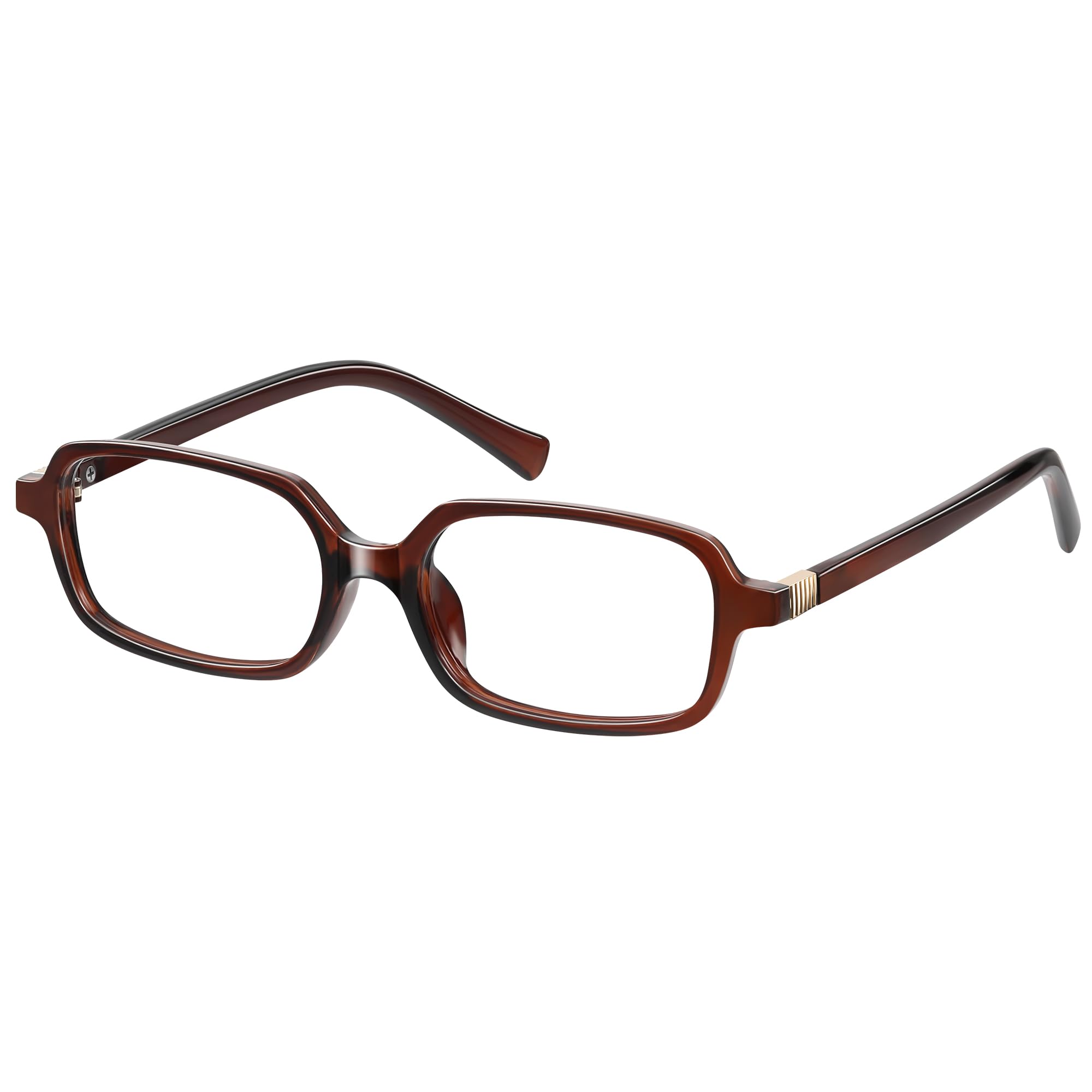 Photo 1 of kunchu Blue Light Glasses for Woman, Small Square Fashion Computer Glasses - Lightweight & UV Protection (Tea-Color)