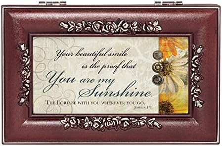 Cottage Garden Your Beautiful Smile Rosewood Finish Jewelry Music Box - Plays You are My Sunshine