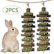 kathson Bunny Chew Toys for Teeth Grinding, Chinchilla Treats Organic Wood Apple Chewing Sticks for Rodent Pets Rats Guinea Pigs Hamsters Dwarf Rabbits Squirrels and Gerbils