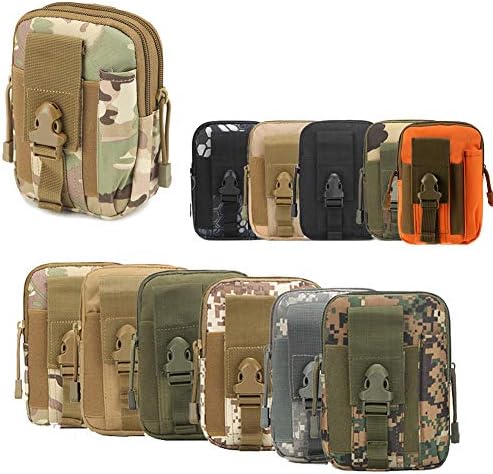 ZhaoCo Multi-Purpose Poly Tool Holder, Tactical Molle EDC Pouch Utility Gadget Belt Waist Bag with Cell Phone Holster for Sports Hiking Camping