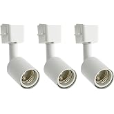 mirrea L Type Track Lighting Head to E26 Medium Screw Base Adapter Light Direction Adjustable Pack of 3 (White)
