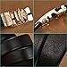 Men's Smooth Leather Buckle Belt 35mm Leather up to 42inch (105-115cm for Choose) 110cm Black-Silver