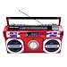 Studebaker SB2145R 80’s Retro Street Boombox with FM Radio, CD Player, LED EQ, 10 Watts RMS and AC/DC in Redthumb 3