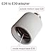 2 Packs Ali Tronics E26 to E39 Adapter (Medium Base E26 to Mogul Base E39), Ceramic Material-high Voltage and High Temperature Resistant,E26 Socket