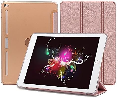 IPad Air 2 Case, Teeyu Smart Cover Cover Translucent Matte Back Tape Auto Sleep / Wake Up Function [Ultra Slim] [Lightweight] (Rose Gold)