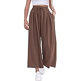 ZJCT Wide Leg Palazzo Pants for Women Summer Beach Pants Flowy Loose Casual Lounge Pajama Yoga Pants with Pockets