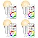 Yangcsl LED Light Bulbs 70W Equivalent, RGB Color Changing Light Bulb, 2 Moods/Memory/Sync/Dimmable, A19 E26 Screw Base, Timing Remote Control Included (Pack of 4)