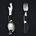Camping Utensil HIKENTURE 4-In-1 Stainless Steel Fork Knife Spoon Bottle Opener Set with Storage Case (Black)
