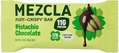 Mezcla Pistachio Chocolate Snack Bars, 11G Plant Based Protein Treat, 1 Ct | Gluten Free - Vegan - Healthy Adult Snack Protei