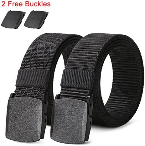 Mens Tactical Duty Nylon Webbing Belt 1.5'', MoAnBee Military Belt Metal Buckle