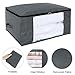 Lifewit 100L Large Capacity Clothing Storage Bag with Clear Window for Comforters, Blankets, Bedding, Duvets, Clothes, Quilts, Pillows, Sweaters, Set of 2, Grey