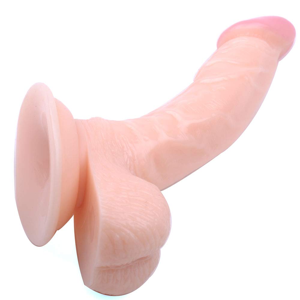 BeHorny Dildo Strap-on Compatible Realistic Penis Dildo with Suction Cup Base, Flesh