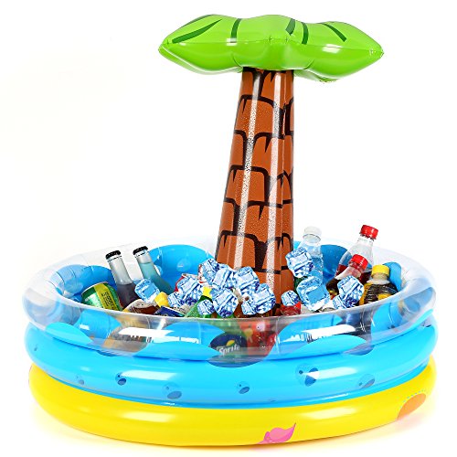 Fun Central 28 Inch Inflatable Palm Tree Cooler for Pool and Beach