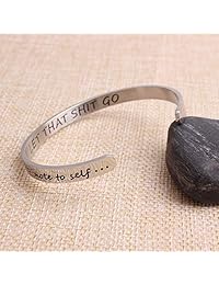 Brazalete de regalo de cumpleaños para mujeres y hombres, brazalete inspirador, mantra personalizado con caja de regalo
