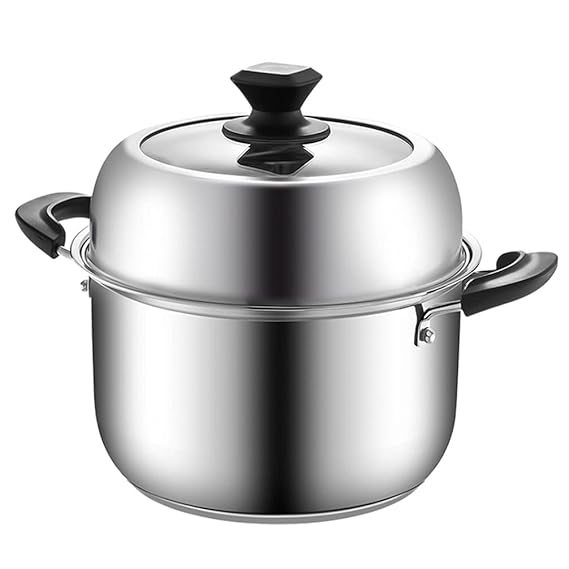TOPBATHY Stainless Steel Steamer Pot for Cooking Soup and Steaming Food