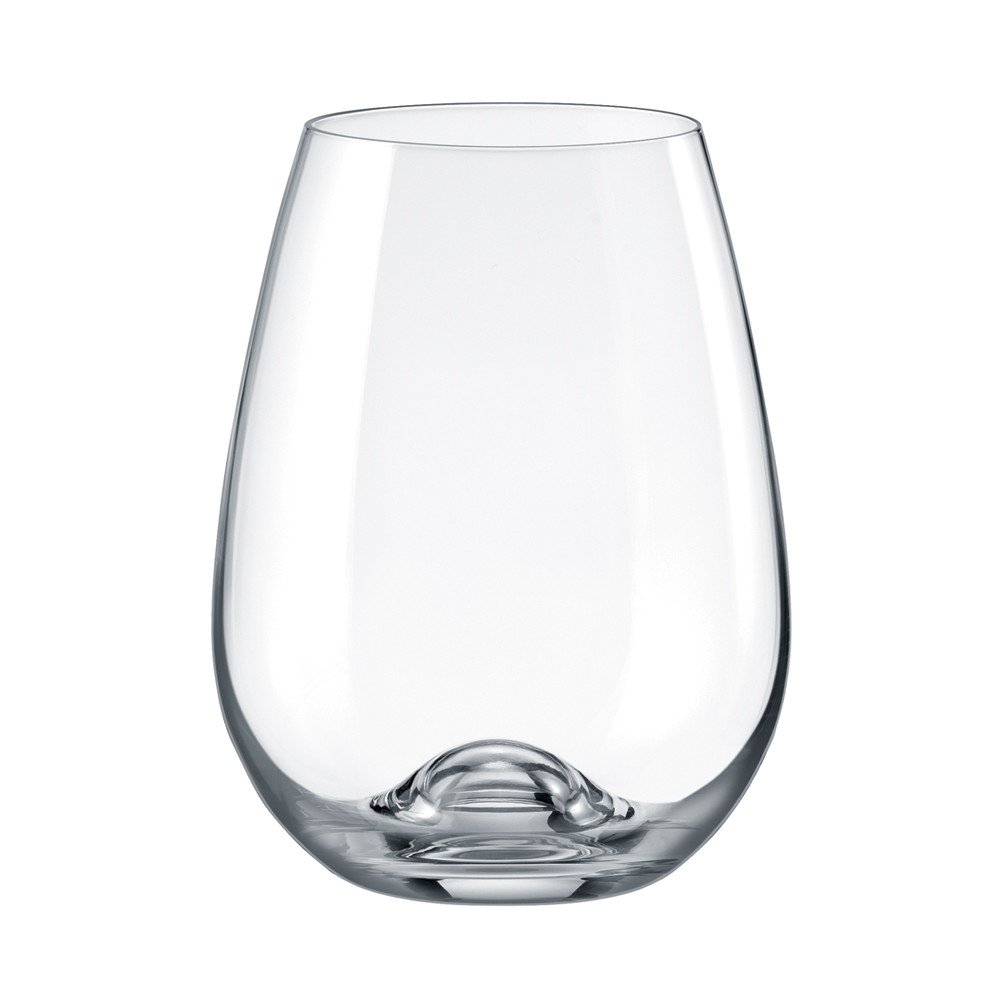 Drinkmaster Lead Free Crystal Red Wine Stemless Glass, Set of 6