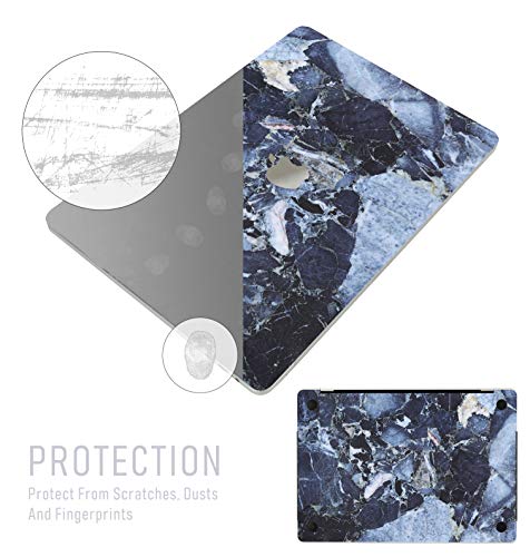 Digi-Tatoo 4-in-1 MacBook Skin Decal Sticker Compatible with Apple MacBook Pro 13 Inch w/Touch Bar (Model A2159/A1706/A1989), Full Body Protective, Removable and Anti-Scratch, Blue Marble - Thumbnail 2
