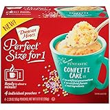 Duncan Hines Perfect Size for 1 Cake Mix, Ready in About a Minute, Confetti Cake, 4 Individual Pouches