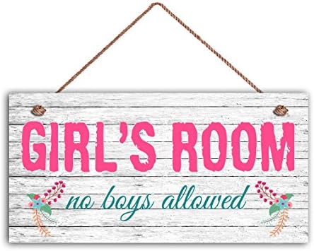 Augus Church Girl's Room Sign, No Boys Allowed, Girl's Room Decor, Nursery, Girl's Door Sign, 5" x 10" Sign, Room Plaque, Birthday Gift.