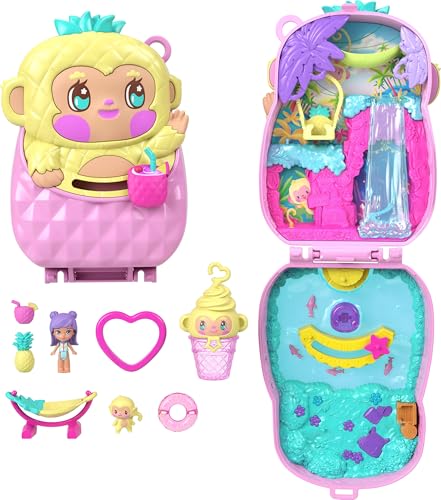 Polly Pocket Ensemble de Jeu Compact poupee et Singe avec Ananas