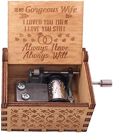 YoutangGift for Her-You're my Sunshine Music Box, Engraved Wooden Musical Boxes for Loved One on Anniversary, Valentine's Day, Father's Day,Christmas,New Year,Birthday(From Husband to Wife)