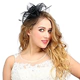 Valdler Lady Girl Mesh Feather Hair Clip Fascinator Hats For Wedding Party