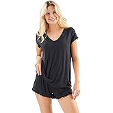 Faceplant Dreams' Bamboo Rayon Short Sleeve Pajama Shirt | Luxury Lounge and Sleepwear